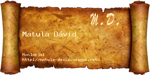 Matula Dávid névjegykártya