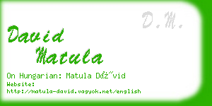 david matula business card